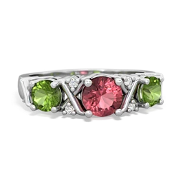 Pink Tourmaline Hugs And Kisses 14K White Gold ring R5016