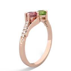 Pink Tourmaline Infinity Pave Two Stone 14K Rose Gold ring R5285