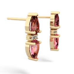 Pink Tourmaline Bowtie Drop 14K Yellow Gold earrings E0865