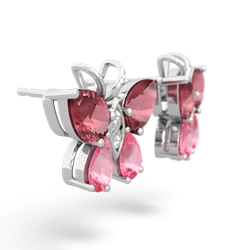 Pink Tourmaline Butterfly 14K White Gold earrings E2215