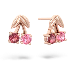 Pink Tourmaline Sweet Cherries 14K Rose Gold earrings E7001