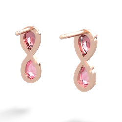 Pink Tourmaline Infinity 14K Rose Gold earrings E5050