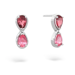 Pink Tourmaline Infinity 14K White Gold earrings E5050