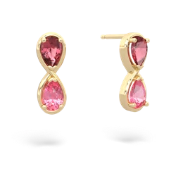 Pink Tourmaline Infinity 14K Yellow Gold earrings E5050