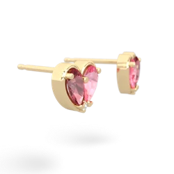 Pink Tourmaline 'Our Heart' 14K Yellow Gold earrings E5072