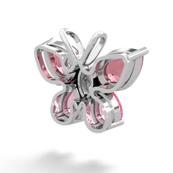 Pink Tourmaline Butterfly 14K White Gold pendant P2215