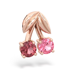 Pink Tourmaline Sweet Cherries 14K Rose Gold pendant P7001