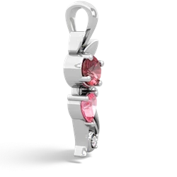 Pink Tourmaline Kitten 14K White Gold pendant P5780