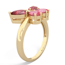 Pink Tourmaline Butterfly 14K Yellow Gold ring R2215