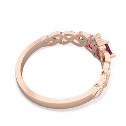 Pink Tourmaline Heart To Heart Braid 14K Rose Gold ring R5870