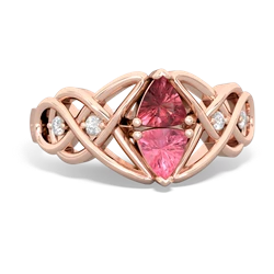 Pink Tourmaline Keepsake Celtic Knot 14K Rose Gold ring R5300