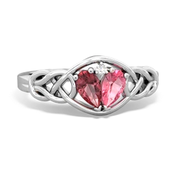 Pink Tourmaline Celtic Love Knot 14K White Gold ring R5420