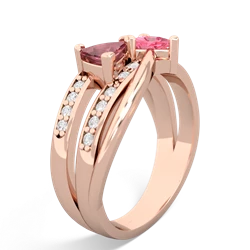 Pink Tourmaline Bowtie 14K Rose Gold ring R2360