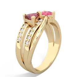 Pink Tourmaline Bowtie 14K Yellow Gold ring R2360