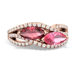 Pink Tourmaline Diamond Rivers 14K Rose Gold ring R3070