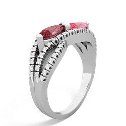 Pink Tourmaline Diamond Rivers 14K White Gold ring R3070