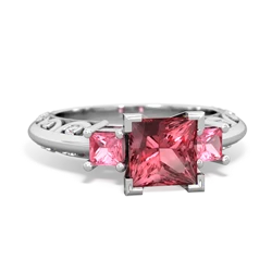 Pink Tourmaline Eternal Embrace Engagement 14K White Gold ring C2001