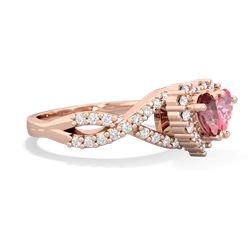 Pink Tourmaline Diamond Twist 'One Heart' 14K Rose Gold ring R2640HRT