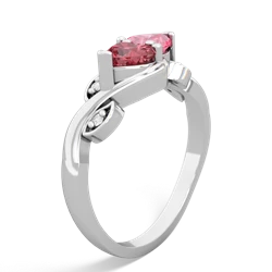 Pink Tourmaline Floral Elegance 14K White Gold ring R5790