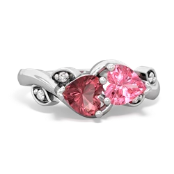 Pink Tourmaline Floral Elegance 14K White Gold ring R5790