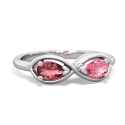 Pink Tourmaline Infinity 14K White Gold ring R5050