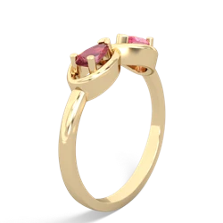 Pink Tourmaline Infinity 14K Yellow Gold ring R5050