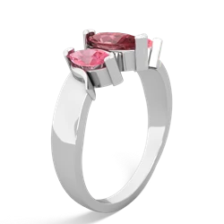 Pink Tourmaline Three Peeks 14K White Gold ring R2433