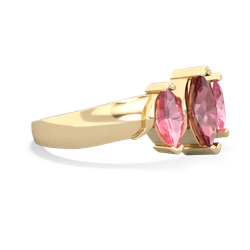 Pink Tourmaline Three Peeks 14K Yellow Gold ring R2433