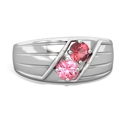 Pink Tourmaline Men's Streamline 14K White Gold ring R0460