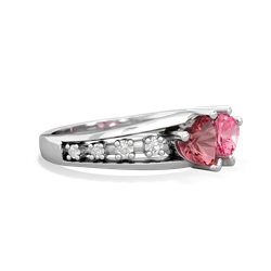 Pink Tourmaline Heart To Heart 14K White Gold ring R3342