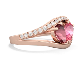 Pink Tourmaline Nestled Heart Keepsake 14K Rose Gold ring R5650