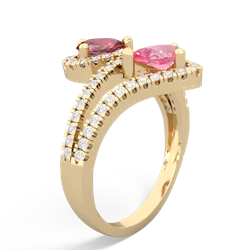 Pink Tourmaline Diamond Dazzler 14K Yellow Gold ring R3000