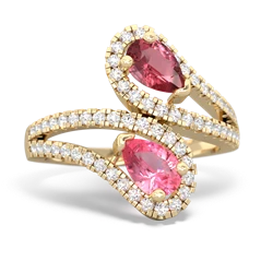 Pink Tourmaline Diamond Dazzler 14K Yellow Gold ring R3000