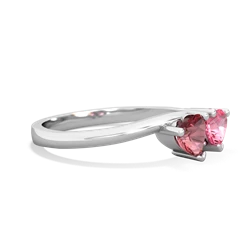 Pink Tourmaline Sweethearts 14K White Gold ring R5260