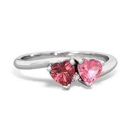 Pink Tourmaline Sweethearts 14K White Gold ring R5260