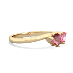 Pink Tourmaline Sweethearts 14K Yellow Gold ring R5260