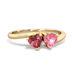 Pink Tourmaline Sweethearts 14K Yellow Gold ring R5260