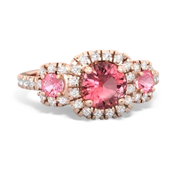 Pink Tourmaline Regal Halo 14K Rose Gold ring R5350