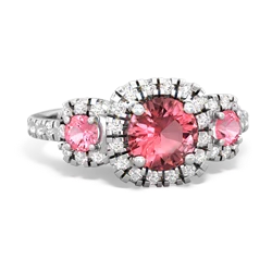 Pink Tourmaline Regal Halo 14K White Gold ring R5350