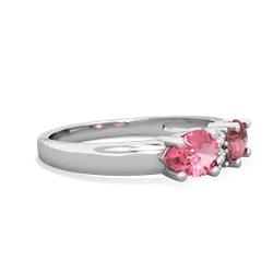 Pink Tourmaline Pear Bowtie 14K White Gold ring R0865