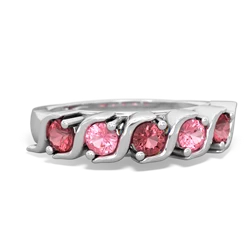 Pink Tourmaline Anniversary Band 14K White Gold ring R2089