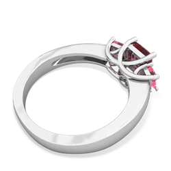 Pink Tourmaline Three Stone Trellis 14K White Gold ring R4015