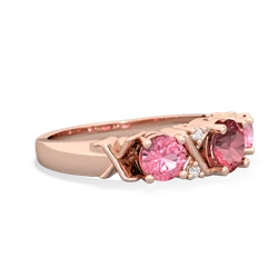 Pink Tourmaline Hugs And Kisses 14K Rose Gold ring R5016