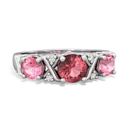 Pink Tourmaline Hugs And Kisses 14K White Gold ring R5016