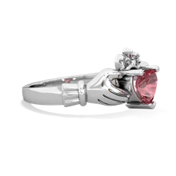 Pink Tourmaline Claddagh 14K White Gold ring R2370