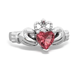 Pink Tourmaline Claddagh 14K White Gold ring R2370