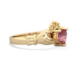 Pink Tourmaline Claddagh 14K Yellow Gold ring R2370