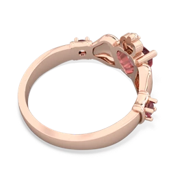 Pink Tourmaline Claddagh Keepsake 14K Rose Gold ring R5245