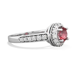 Pink Tourmaline Diamond Halo 14K White Gold ring R5370