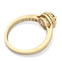 Pink Tourmaline Diamond Halo 14K Yellow Gold ring R5370